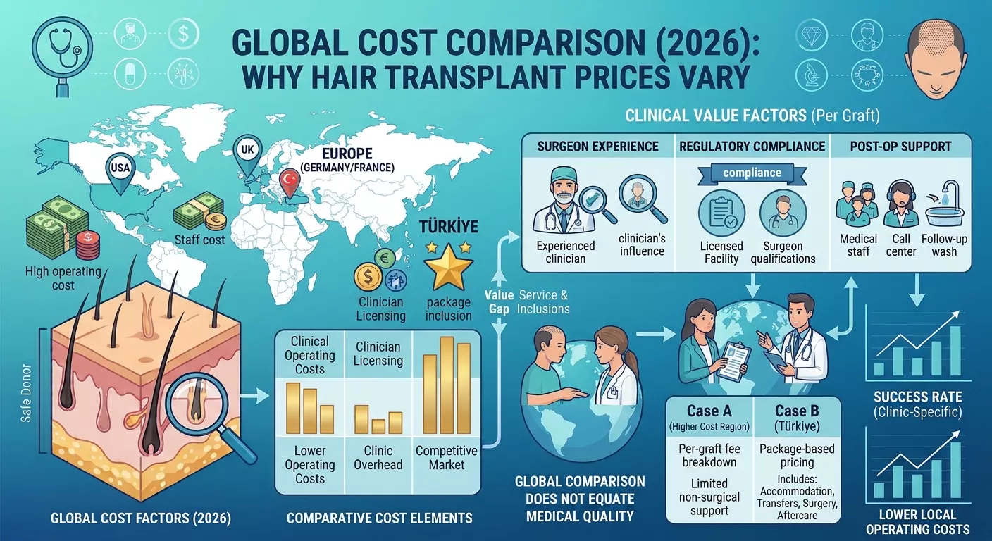 Hair Transplant Cost in Turkey 2026 4 Hair Transplant Cost in Turkey vs Other Countries in 2026